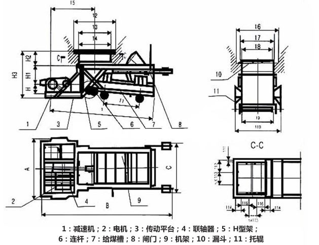 K型往復(fù)式給煤機(給料機)產(chǎn)品外形圖